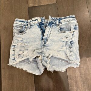 American Eagle Outfitters Light Blue Ripped Jean Shorts